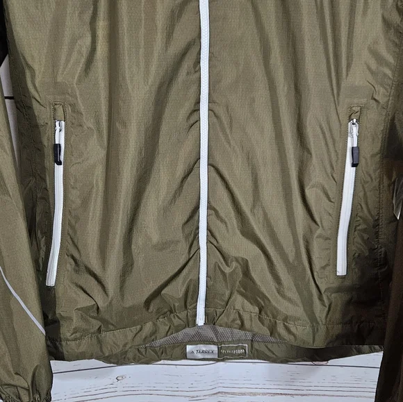 AdidasTerrex Climaproof Fastpack 2.5L Olive Rain Jacket